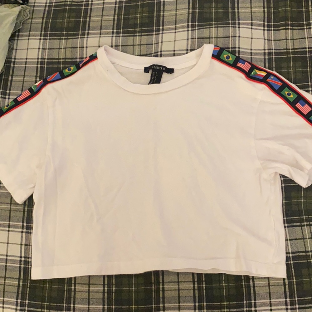 Crop top with flags